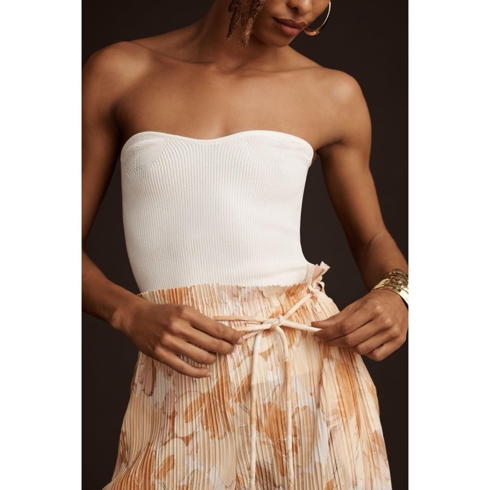 Anthropologie Significant Other Marlie Plisse Wide Leg Pants Tan Size 8 NWT - Picture 3 of 8